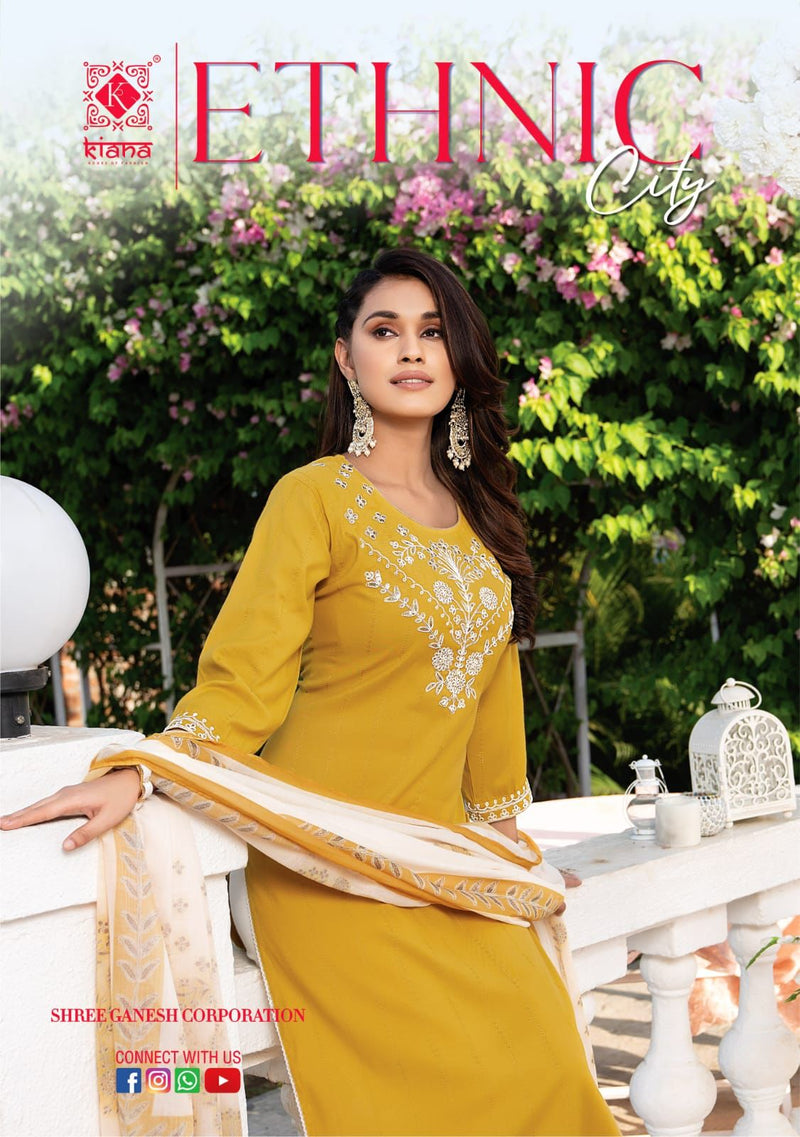 Kiana House Fashion Ethnic City With Heavy Embroidery Work Stylish Designer Casual Wear Kurti