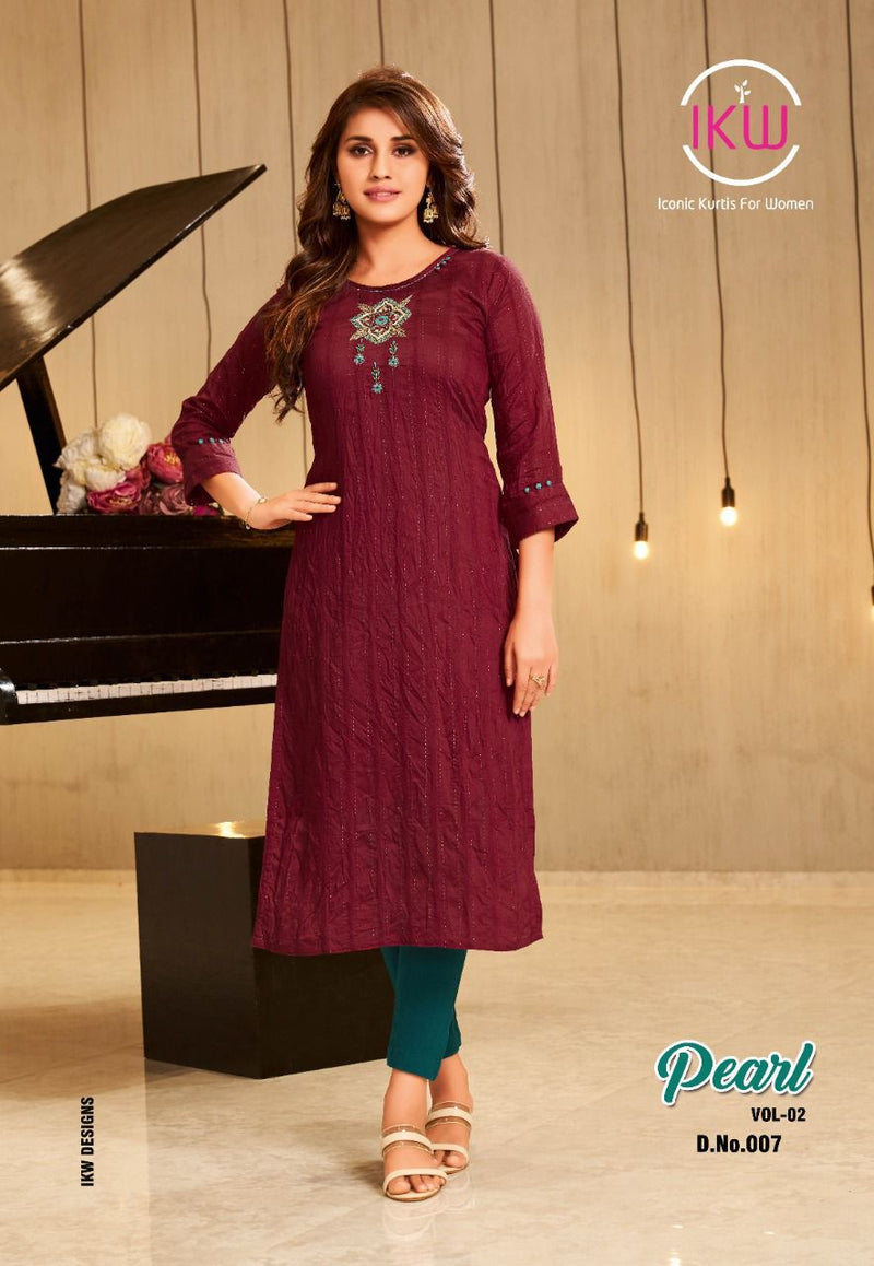 Ikw Design Pearl Vol 2 Viscose Vol 2 Stylish Designer Casual Wear Fancy Look Kurti
