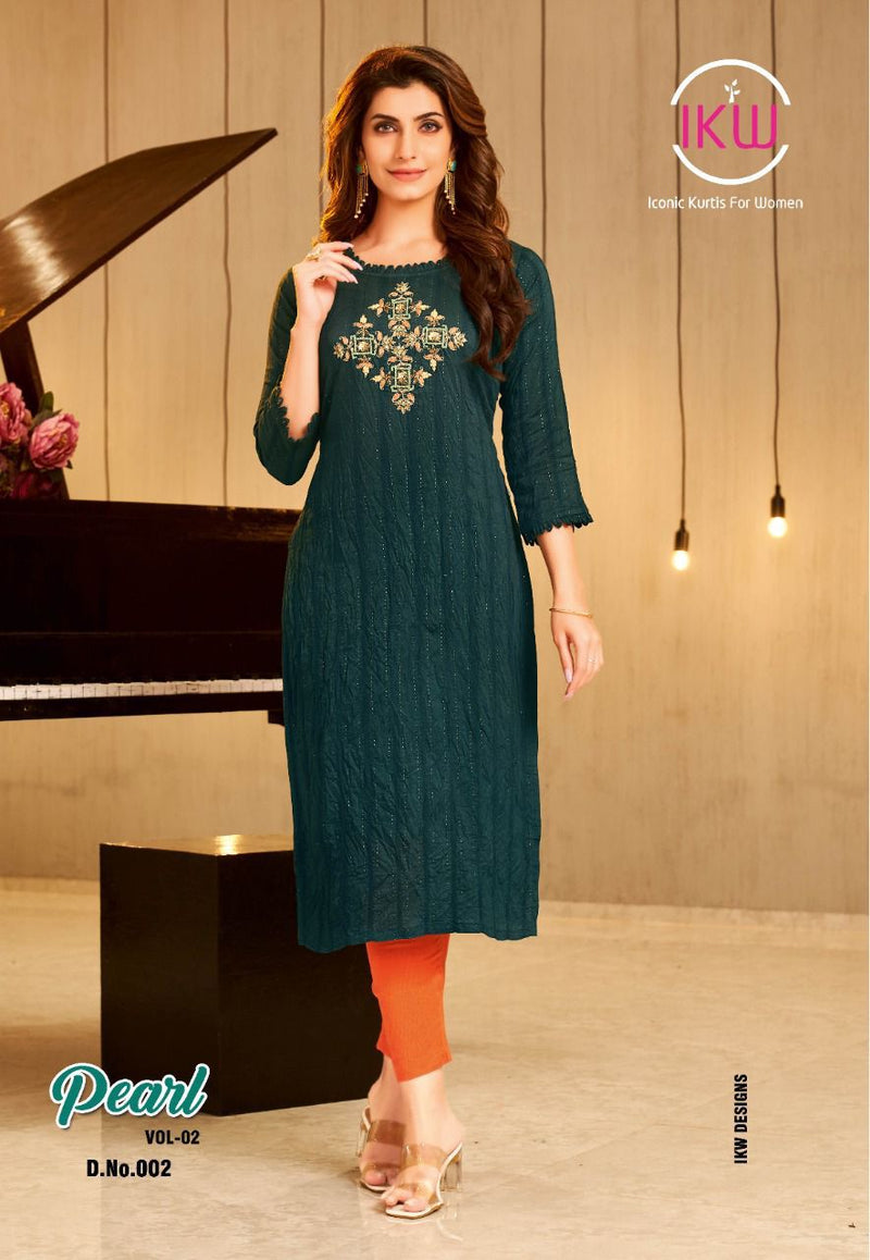 Ikw Design Pearl Vol 2 Viscose Vol 2 Stylish Designer Casual Wear Fancy Look Kurti