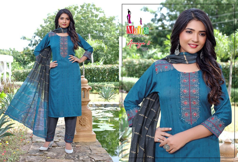 Maira Amaya Vol 2 Rayon With Heavy Embroidery Work Stylish Designer Festive Wear Kurti