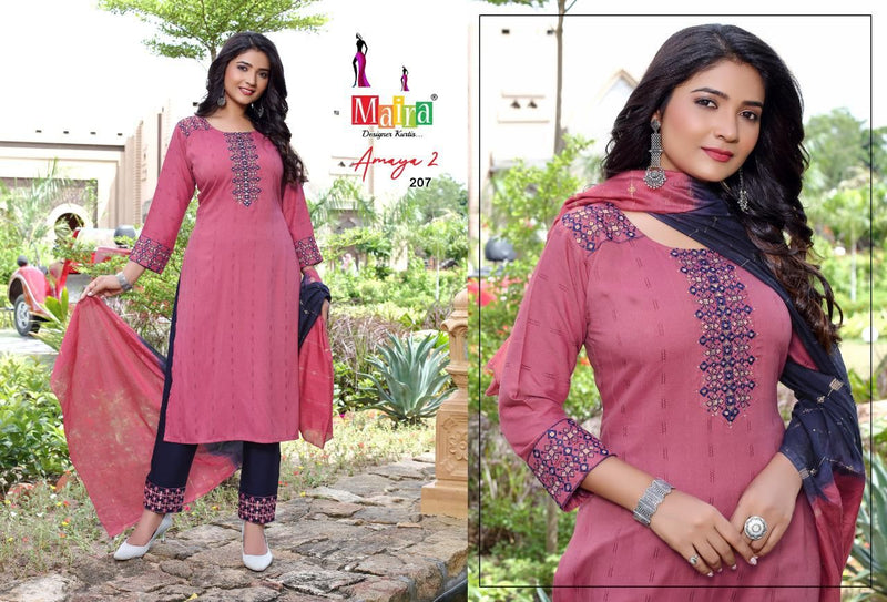 Maira Amaya Vol 2 Rayon With Heavy Embroidery Work Stylish Designer Festive Wear Kurti
