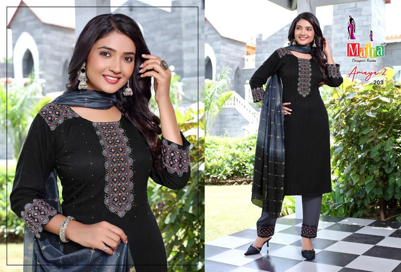Maira Amaya Vol 2 Rayon With Heavy Embroidery Work Stylish Designer Festive Wear Kurti