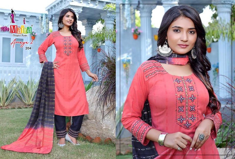 Maira Amaya Vol 2 Rayon With Heavy Embroidery Work Stylish Designer Festive Wear Kurti