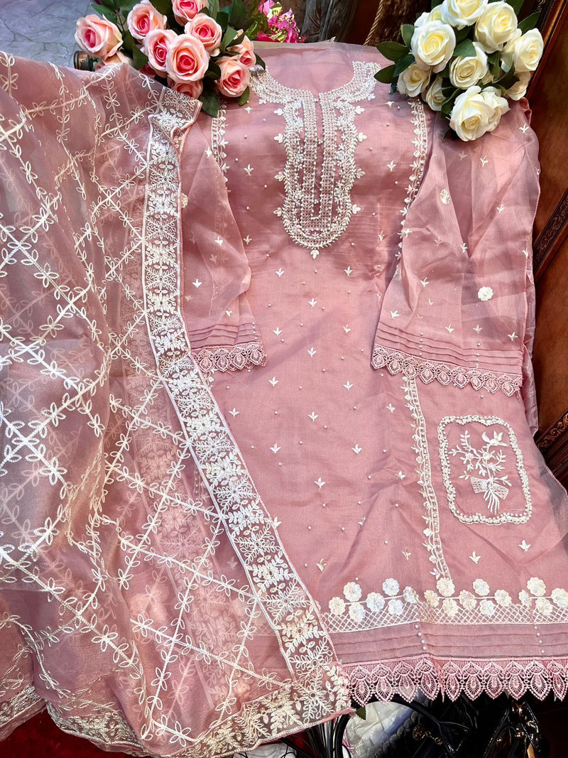 Suroop Fashion Noor Orgenza With Heavy Embroidery Work Stylish Designer Beautiful Look Salwar Suit