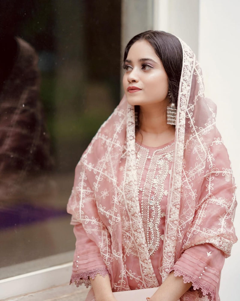 Suroop Fashion Noor Orgenza With Heavy Embroidery Work Stylish Designer Beautiful Look Salwar Suit