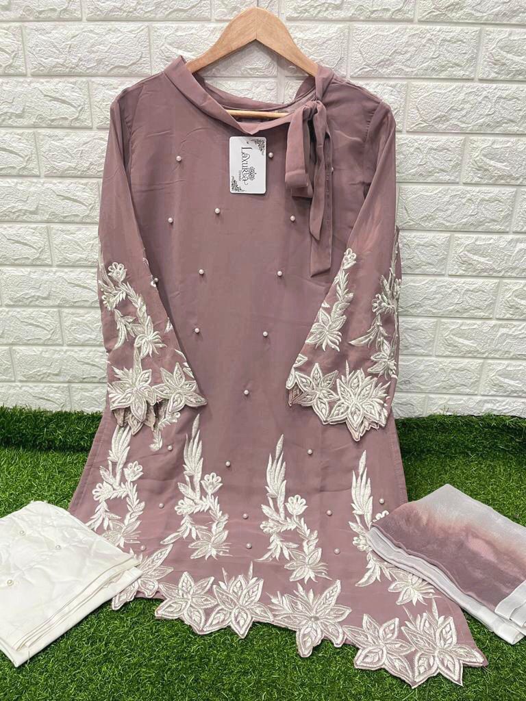 Luxuria Trendz  Dno 1174 Georgette With Heavy Embroidery Work Stylish Designer Pret Kurti