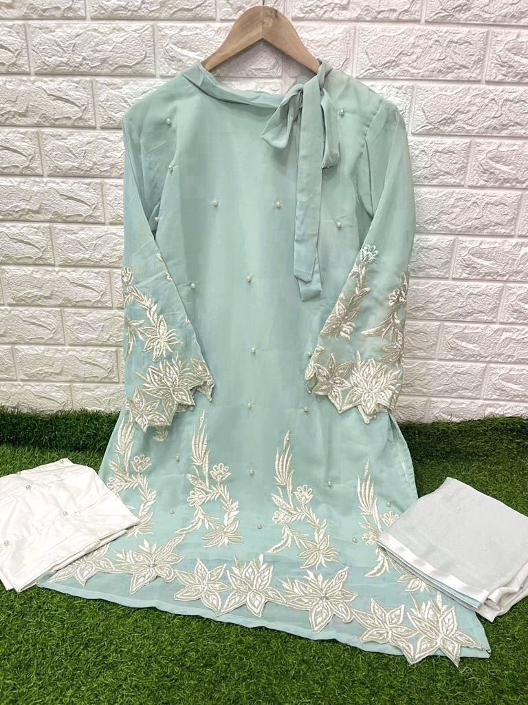 Luxuria Trendz  Dno 1174 Georgette With Heavy Embroidery Work Stylish Designer Pret Kurti