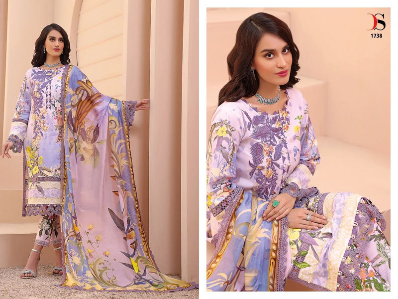 Deepsy Suit Firouds Queens Pure Cotton with Heavy Embroidery Work Stylish Designer Pakistani Salwar Kameez