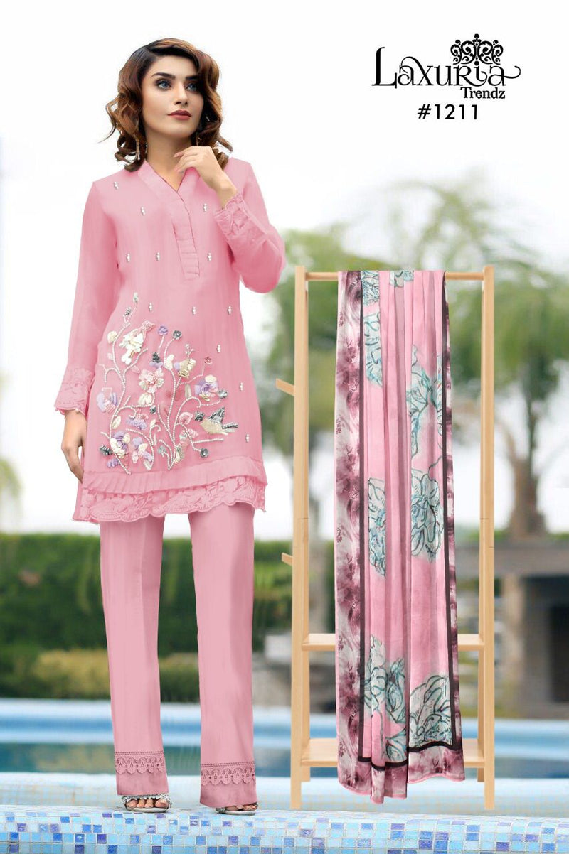 Luxuria Trendz Dno 1211 Georgette With Hand Work Stylish Designer Party Wear Pret Kurti