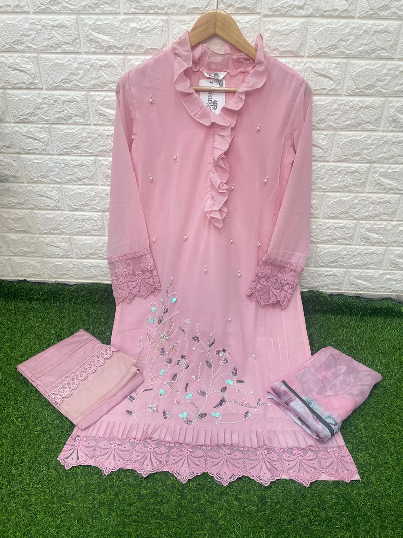 Luxuria Trendz Dno 1211 Georgette With Hand Work Stylish Designer Party Wear Pret Kurti