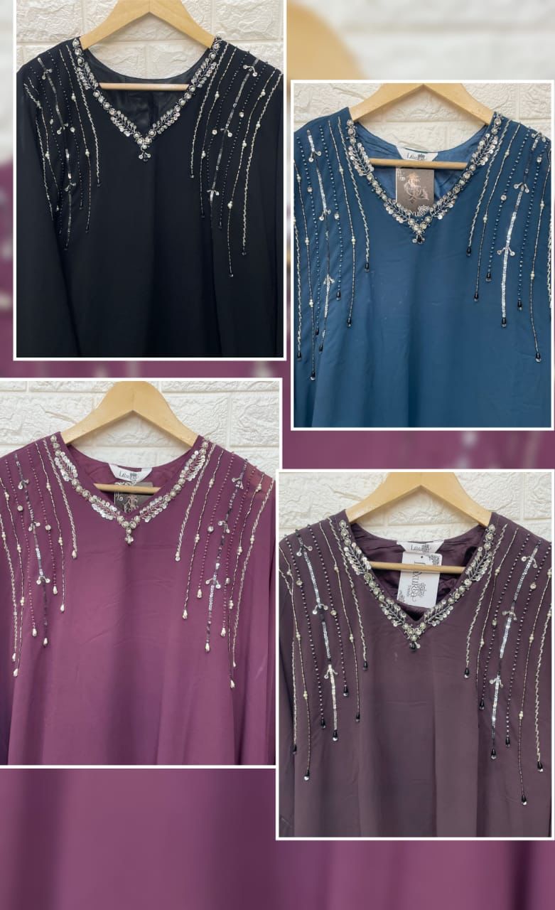 Luxuria Trends Dno 1206 Georgette With Heavy Embroidery & Hand Work Stylish Designer Pret Kurti