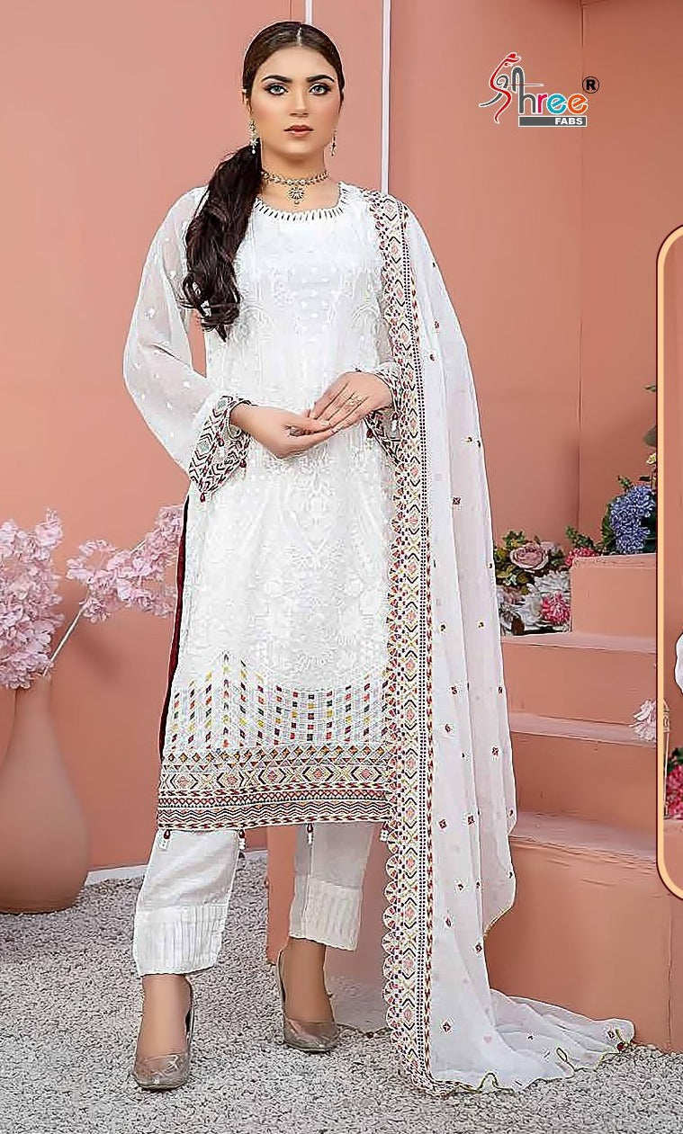 Shree Fabs S 596 Fox Georgette With Heavy Embroidery Work Stylish Designer Pakistani Salwar Kameez