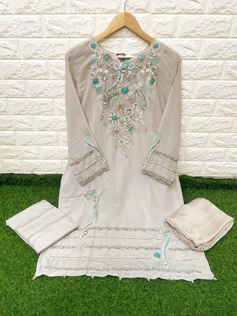 Luxury Dno 1213 Georgette With Fancy Work Stylish Designer Beautiful Pret Kurti