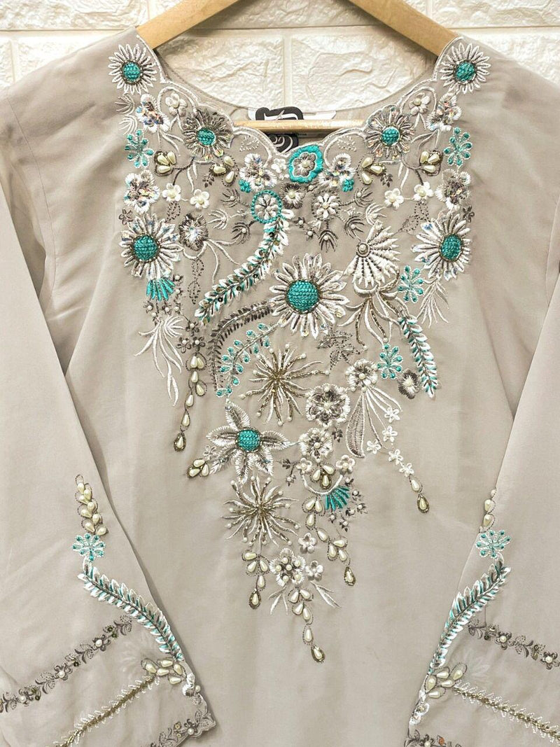 Luxury Dno 1213 Georgette With Fancy Work Stylish Designer Beautiful Pret Kurti