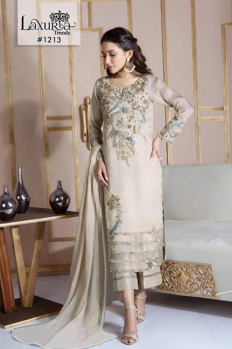 Luxury Dno 1213 Georgette With Fancy Work Stylish Designer Beautiful Pret Kurti