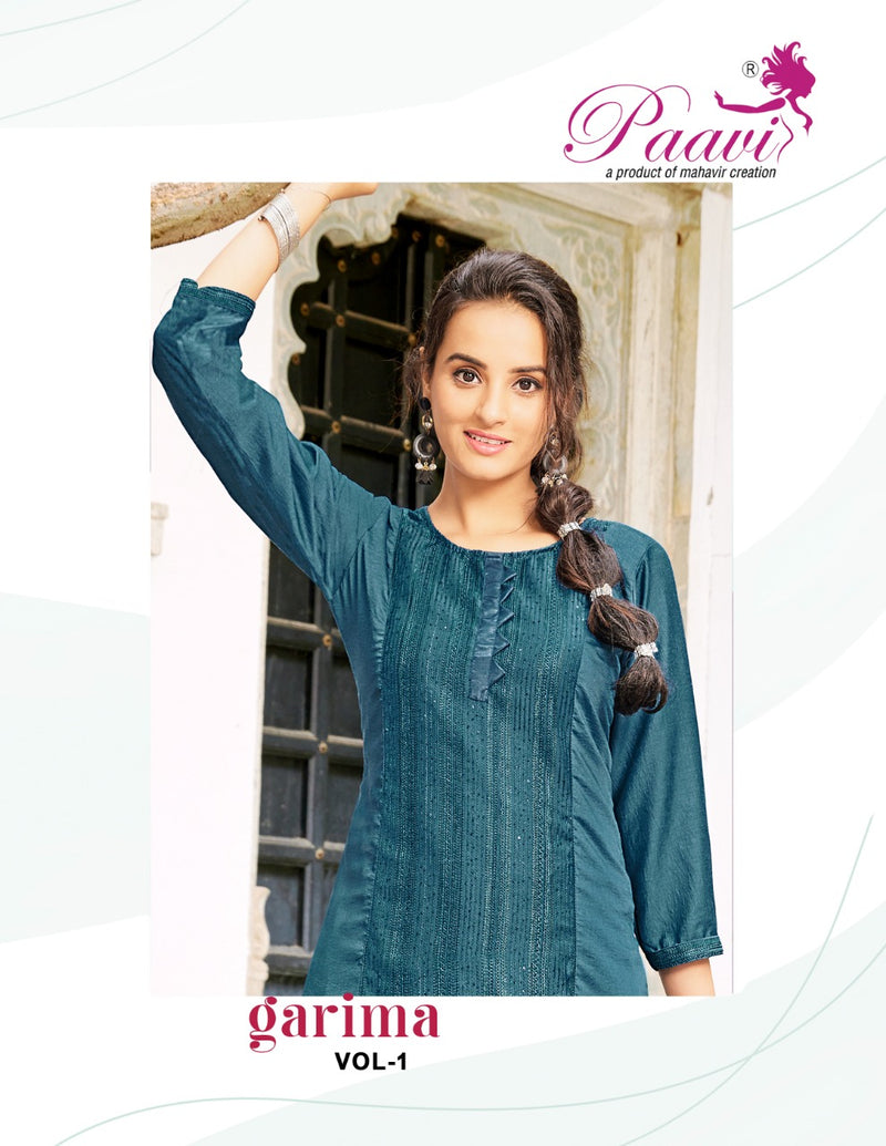 Paavi Garima Vol 2 Silk With Fancy Work Stylish Designer Casual Look Kurti