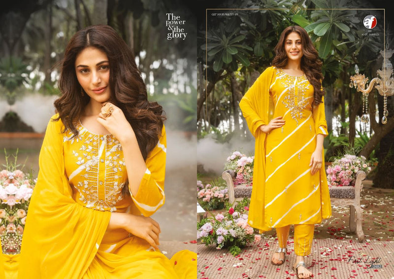 Anju Fab First Light Viscose Silk With Hand work Stylish Designer Casual Look Festive Wear Kurti