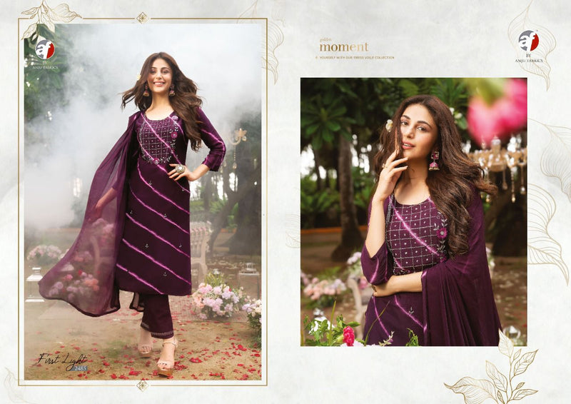 Anju Fab First Light Viscose Silk With Hand work Stylish Designer Casual Look Festive Wear Kurti
