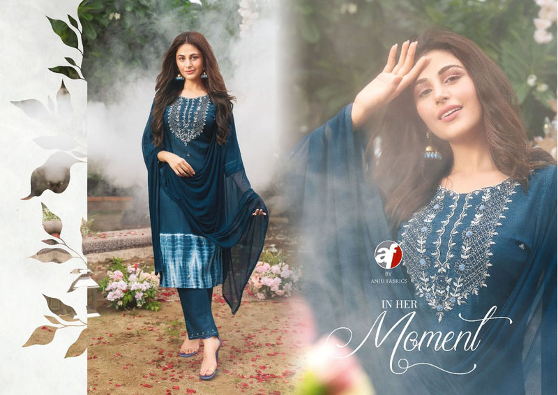 Anju Fab First Light Viscose Silk With Hand work Stylish Designer Casual Look Festive Wear Kurti