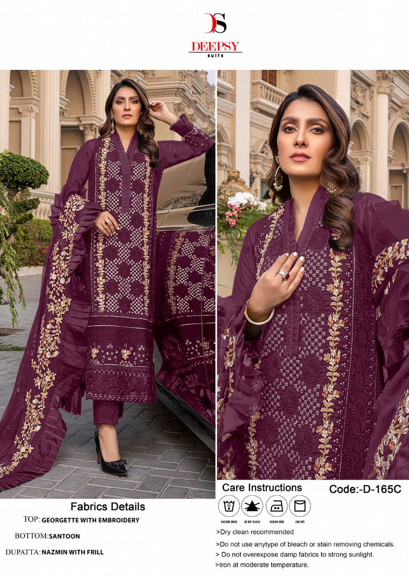 Deepsy Suit Dno 165 C Georgette With Beautiful Embroidery Work Stylish Designer Party Wear Salwar Kameez