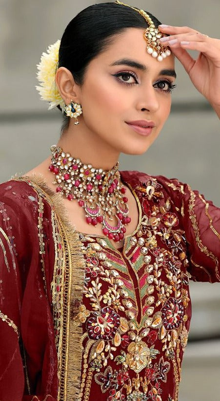 Zaha Dno 10031 E Emaan Adeel Vol 2 Georgette With Heavy Embroidery Work Stylish Designer Salwar Kameez