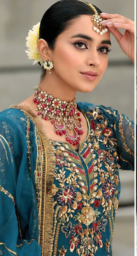 Zaha Dno 10031 A Emaan Adeel Vol 2 Georgette With Heavy Embroidery Work Stylish Designer Salwar Kameez