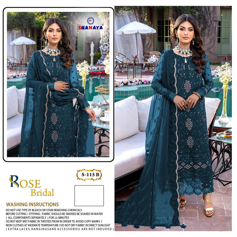 Shanaya Rose Bridal S 115 B Georgette With Heavy Embroidery Work Stylish Designer Party Wear Salwar Kameez