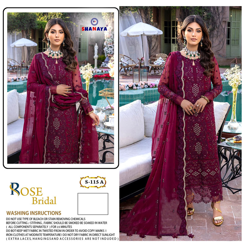 Shanaya Rose Bridal S 115 A Georgette With Heavy Embroidery Work Stylish Designer Party Wear Salwar Kameez