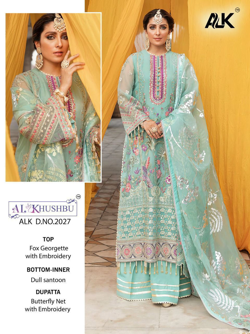Al Khushbu Dno 2027 Georgette With Heavy Embroidery Work Stylish Designer Party Wear Salwar Kameez