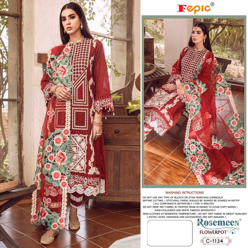Fepic Suit Rosemeen Dno 1134 Georgette Butterfly Net With Heavy Embroidery Work Stylish Designer Salwar Kameez
