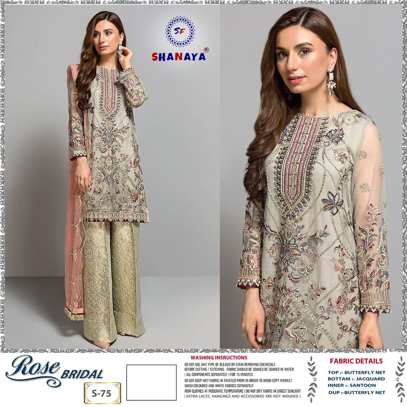 Shanaya Fashion Rose Bridal S 75 Butterfly Net With Heavy Embroidery Work Stylish Designer Pakistani Salwar Kameez