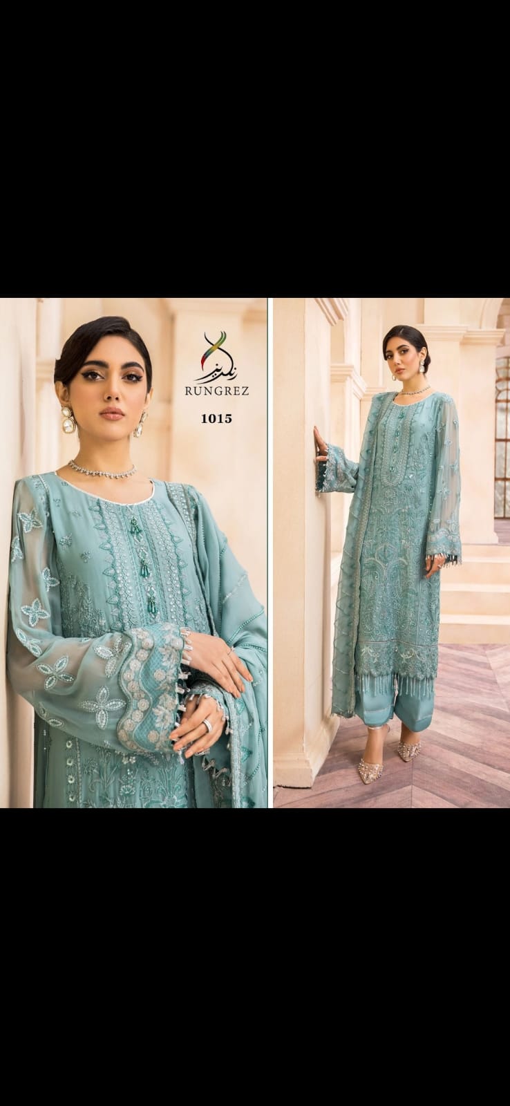 Rungrez Dno 1015 A Georgette With Heavy Embroidery Work Stylish Designer Attractive Look Salwar Kameez