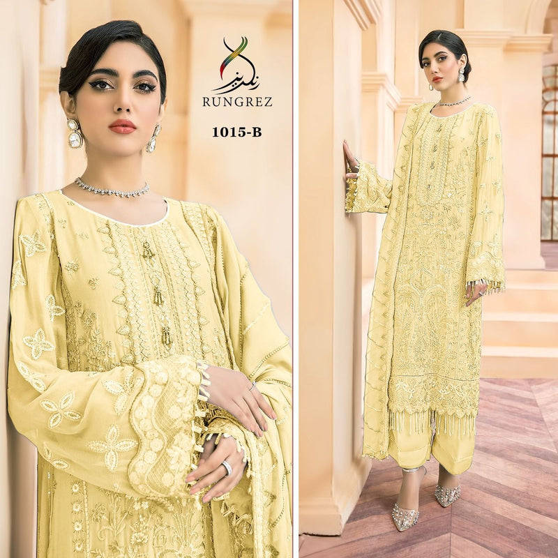 Rungrez Dno 1015 C Georgette With Heavy Embroidery Work Stylish Designer Attractive Look Salwar Kameez