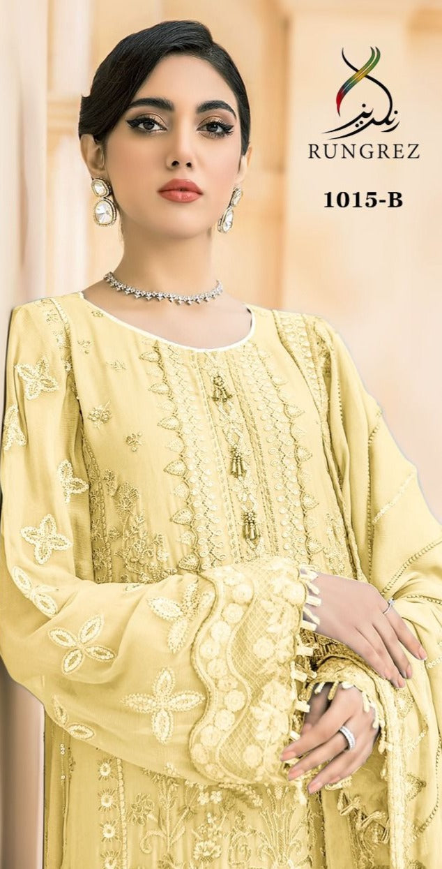 Rungrez Dno 1015 C Georgette With Heavy Embroidery Work Stylish Designer Attractive Look Salwar Kameez