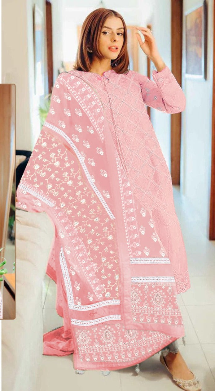 Ramsha Suit Dno 495 Georgette With Heavy Embroidery Work Stylish Designer Casual Look Salwar Kameez