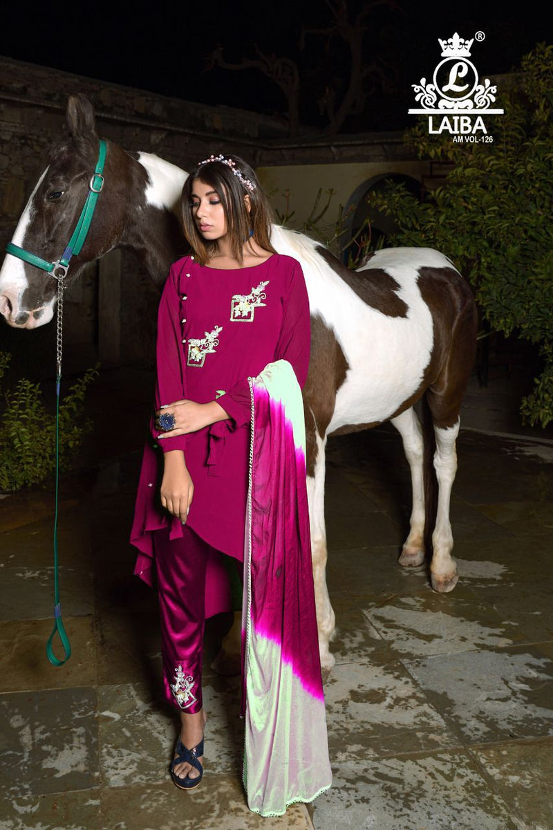 Laiba Dno Am Vol 126 Georgette With Beautiful Embroidery & Hand Work Stylish Designer Casual Kurti