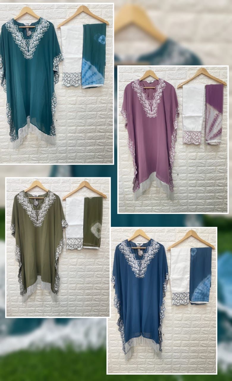 Luxuria Trends Dno 1208 Georgette With Heavy Embroidery Work Stylish Designer Casual Wear Kuti