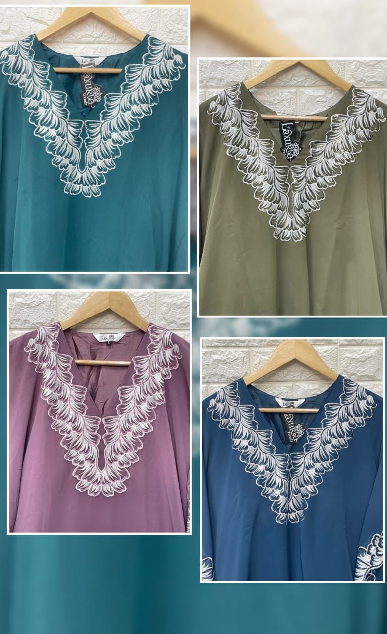 Luxuria Trends Dno 1208 Georgette With Heavy Embroidery Work Stylish Designer Casual Wear Kuti