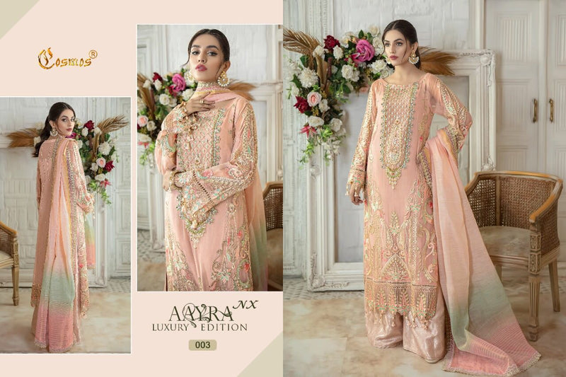 Cosmos Aayra Vol 03 Georgette With Fancy Work Stylish Designer Weedind Look Fancy Salwar Kameez