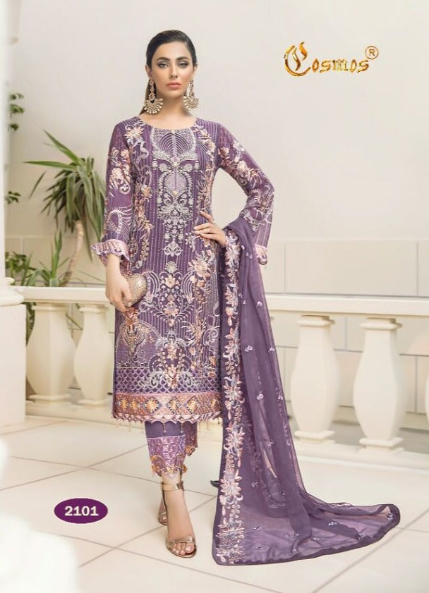 Cosmos Dno 21 Aayra Vol 21 Georgette With Fancy Work Stylish Designer Attractive Look Fancy Salwar Kameez