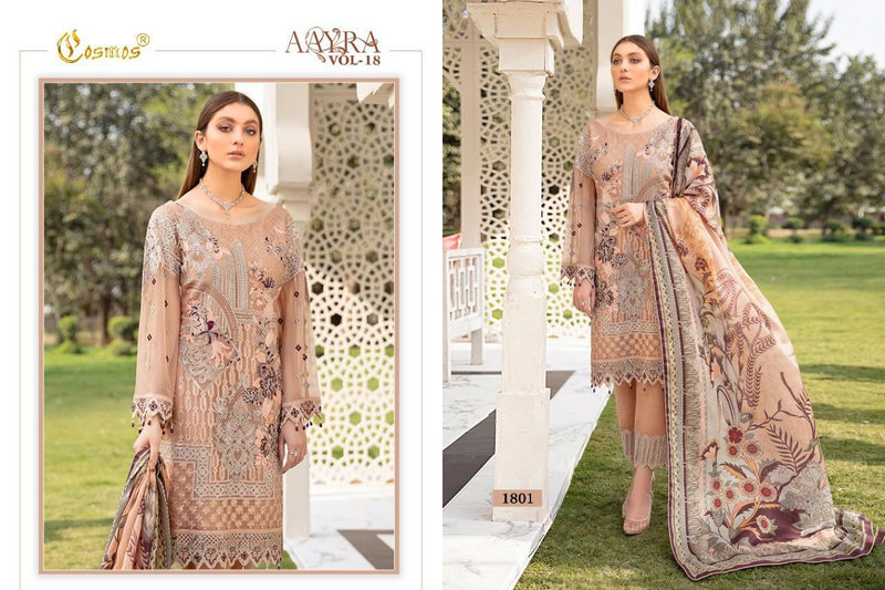 Cosmos Dno 1801 Aayra Vol 18 Georgette With Fancy Work Stylish Designer Casual Look Fancy Salwar Kameez