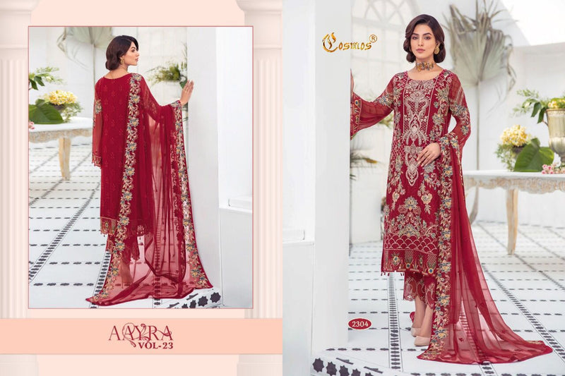 Cosmos Dno 2304 Aayra Vol 23 Georgette With Fancy Work Stylish Designer Wedding Look Fancy Salwar Kameez