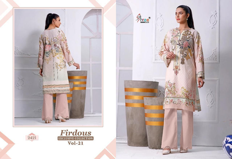 Firdous Exclusive Vol 21 Pure Cotton Beautiful Printed With Heavy Embroidery Work Stylish Designer Pakistani Party Wear Salwar Kameez