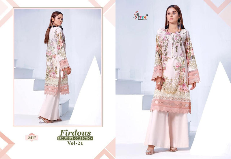 Firdous Exclusive Vol 21 Pure Cotton Beautiful Printed With Heavy Embroidery Work Stylish Designer Pakistani Party Wear Salwar Kameez