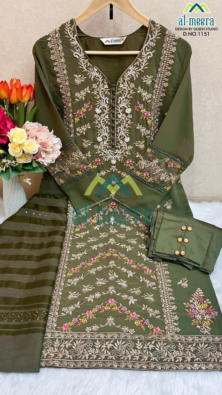 Al Meera Dno 1151 A Georgette With Beautiful Heavy Work Stylish Designer Party Wear Fancy Kurti