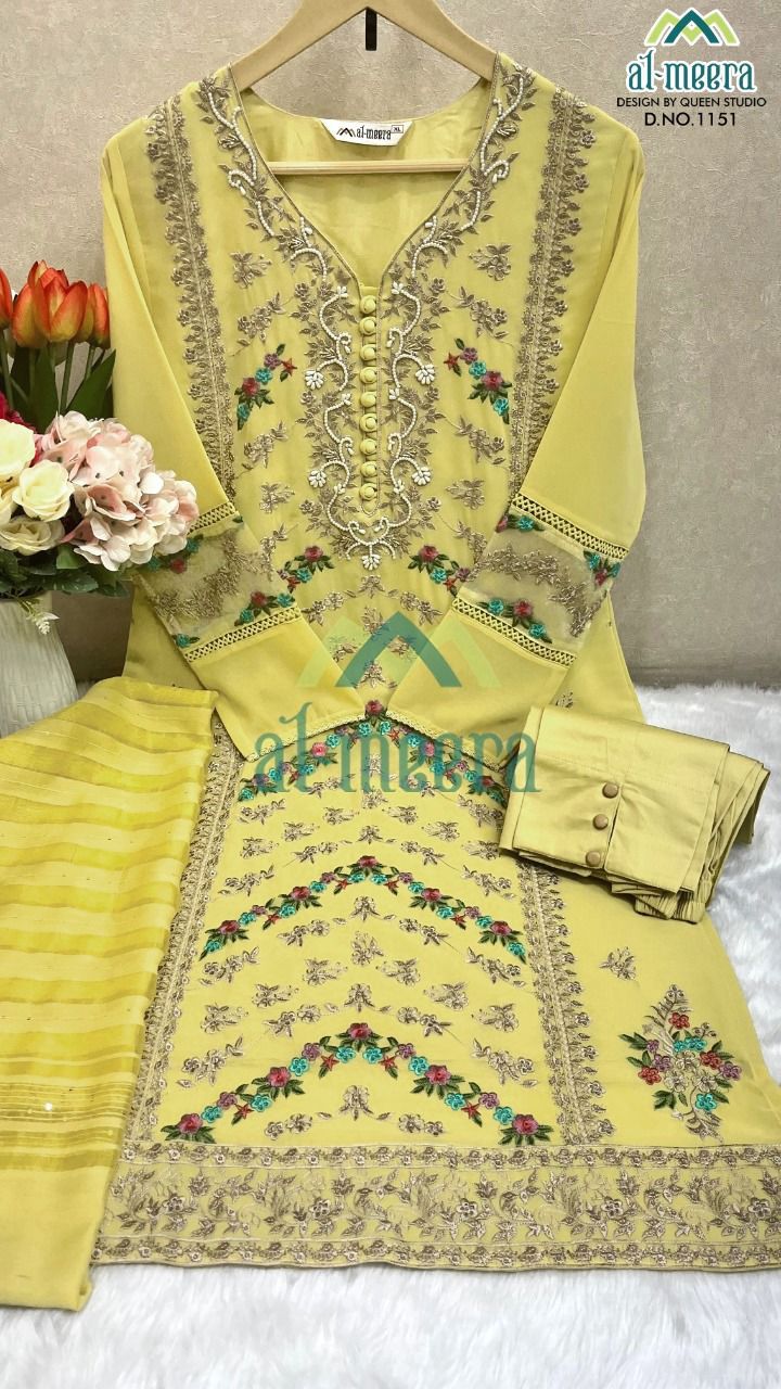 Al Meera Dno 1151 B Georgette With Beautiful Heavy Work Stylish Designer Party Wear Fancy Kurti
