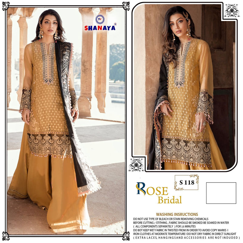 Shanaya Rose Bridal S-118 Georgette With Heavy Embroidery Work Stylish Designer Party Wear Fancy Salwar Kameez