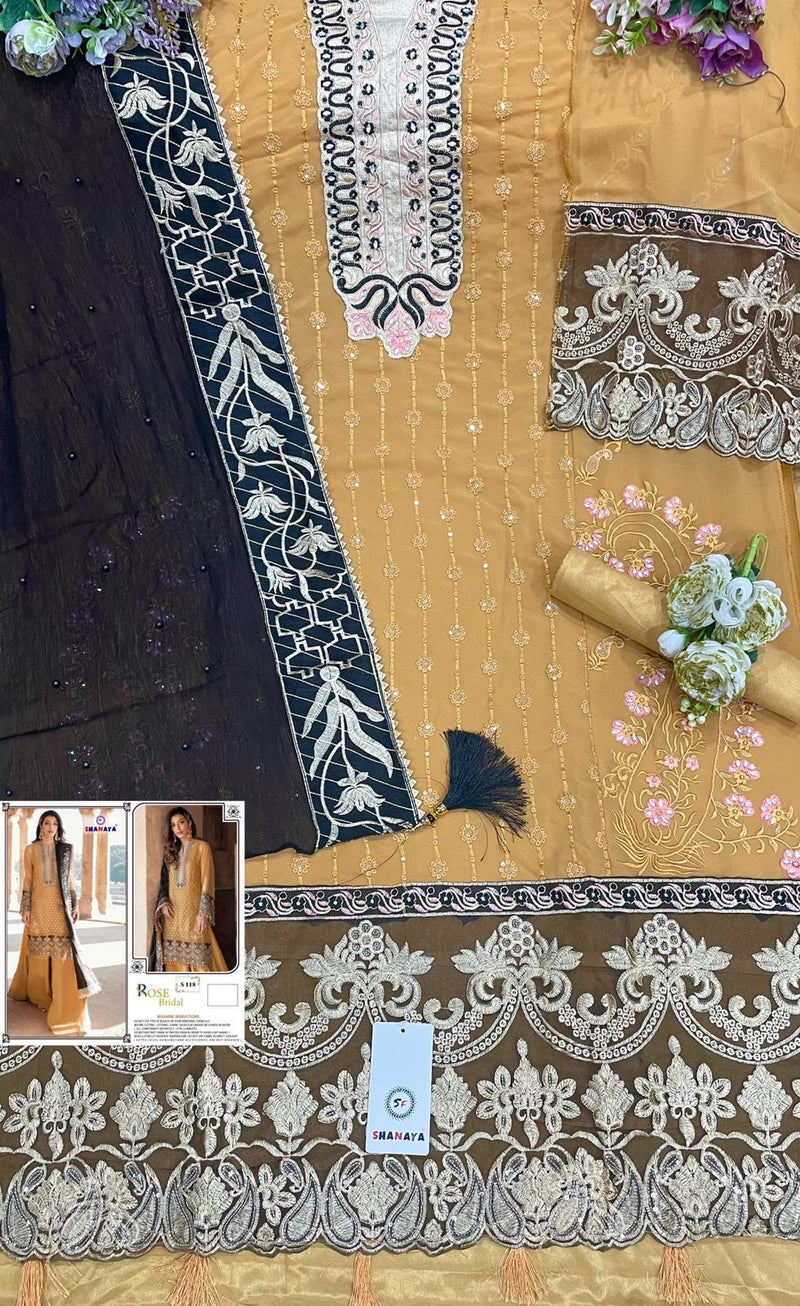Shanaya Rose Bridal S-118 Georgette With Heavy Embroidery Work Stylish Designer Party Wear Fancy Salwar Kameez
