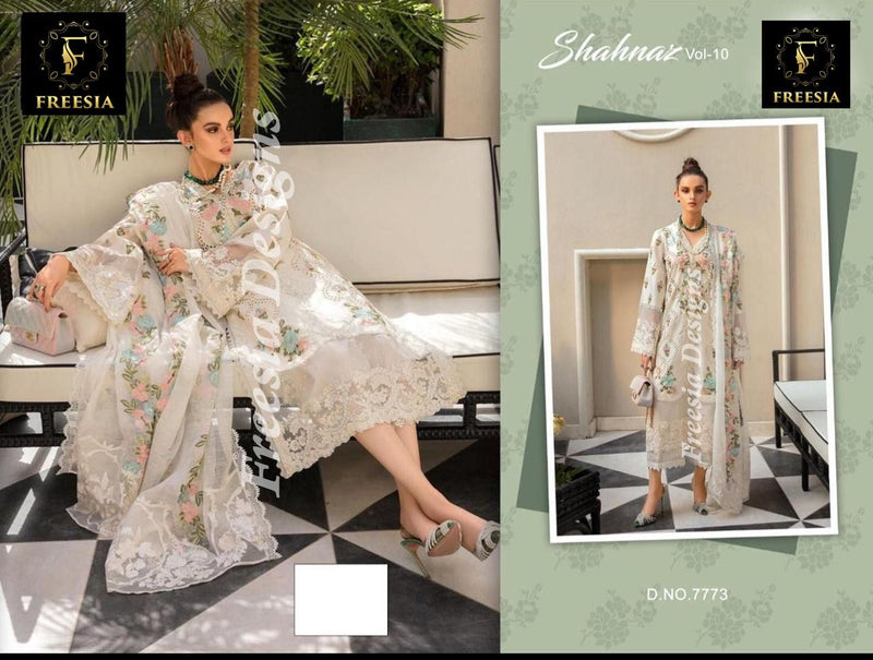 Fressia Designs Shahnaz Vol 10 Pure Cotton With Beautiful Mirror Embroidery work Stylish Designer Pakistani Salwar Kameez