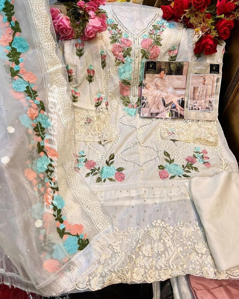 Fressia Designs Shahnaz Vol 10 Pure Cotton With Beautiful Mirror Embroidery work Stylish Designer Pakistani Salwar Kameez